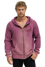 Retro VENICE SURFER ZIP HOODIE - FADED BERRY