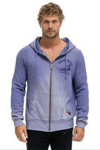 Retro VENICE SURFER ZIP HOODIE - FADED GRAPE