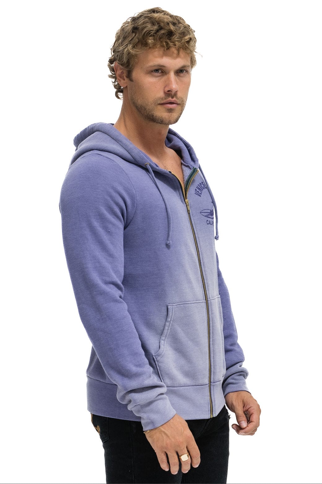 Retro VENICE SURFER ZIP HOODIE - FADED GRAPE
