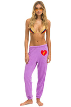 Retro BOLT HEART SWEATPANTS - NEON PURPLE