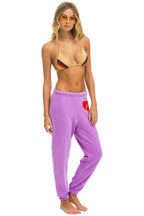 Retro BOLT HEART SWEATPANTS - NEON PURPLE