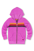 Retro KIDS 5 STRIPE HOODIE - NEON PURPLE