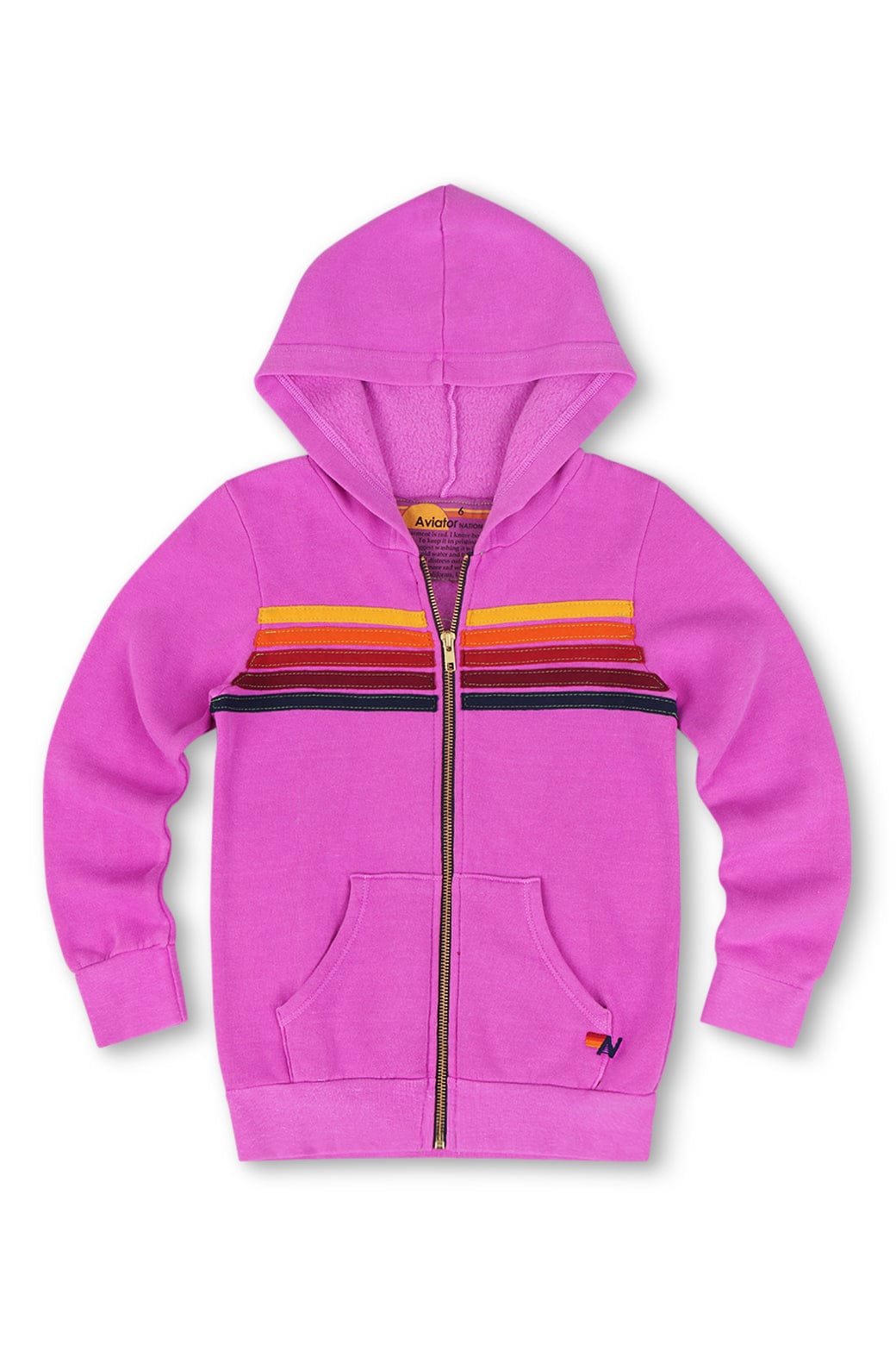 Retro KIDS 5 STRIPE HOODIE - NEON PURPLE