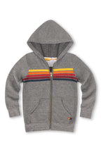 Retro KIDS 5 STRIPE HOODIE - HEATHER GREY