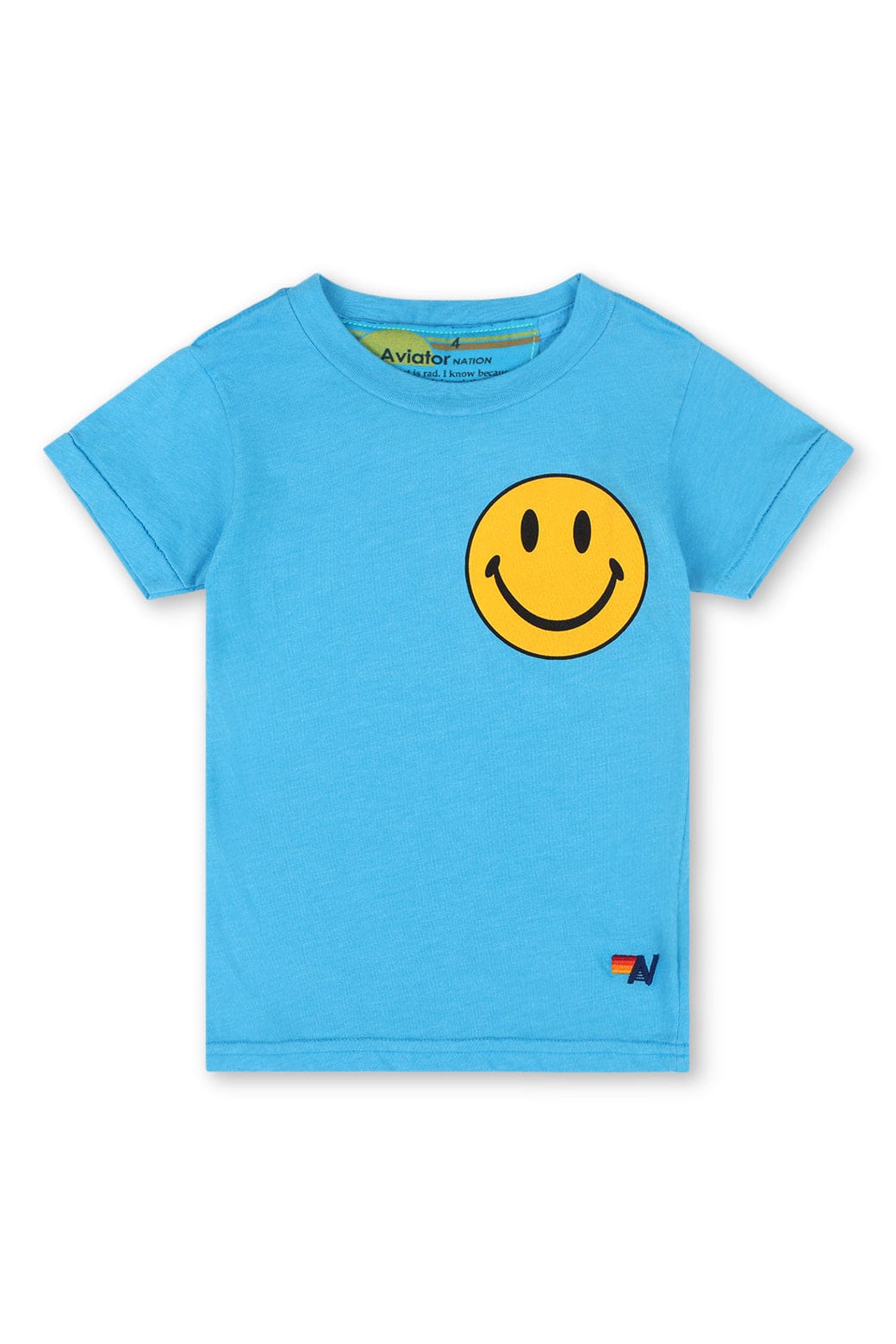 Retro KIDS SMILEY 2 TEE - NEON BLUE