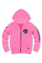 Retro KIDS AVIATOR NATION VENICE ZIP HOODIE - NEON PINK