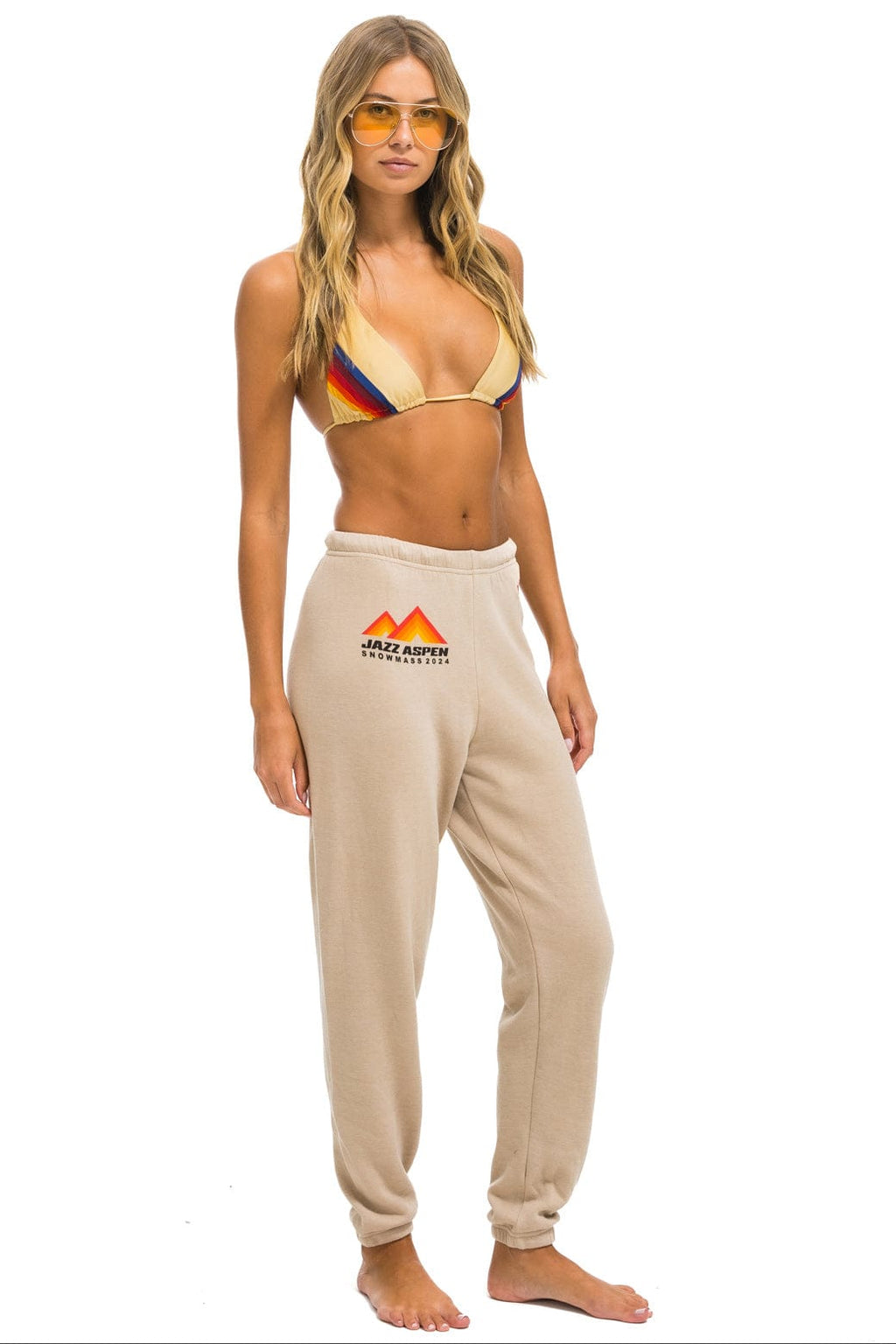 Retro JAZZ ASPEN SNOWMASS 2024 UNISEX SWEATPANTS - SAND