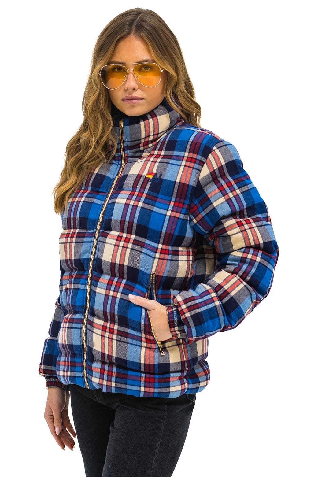 Retro UNISEX PLAID TRAVELER JACKET - PATRIOT PLAID