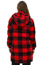 Retro PLAID UNISEX LONG TREKKER JACKET - BUFFALO PLAID
