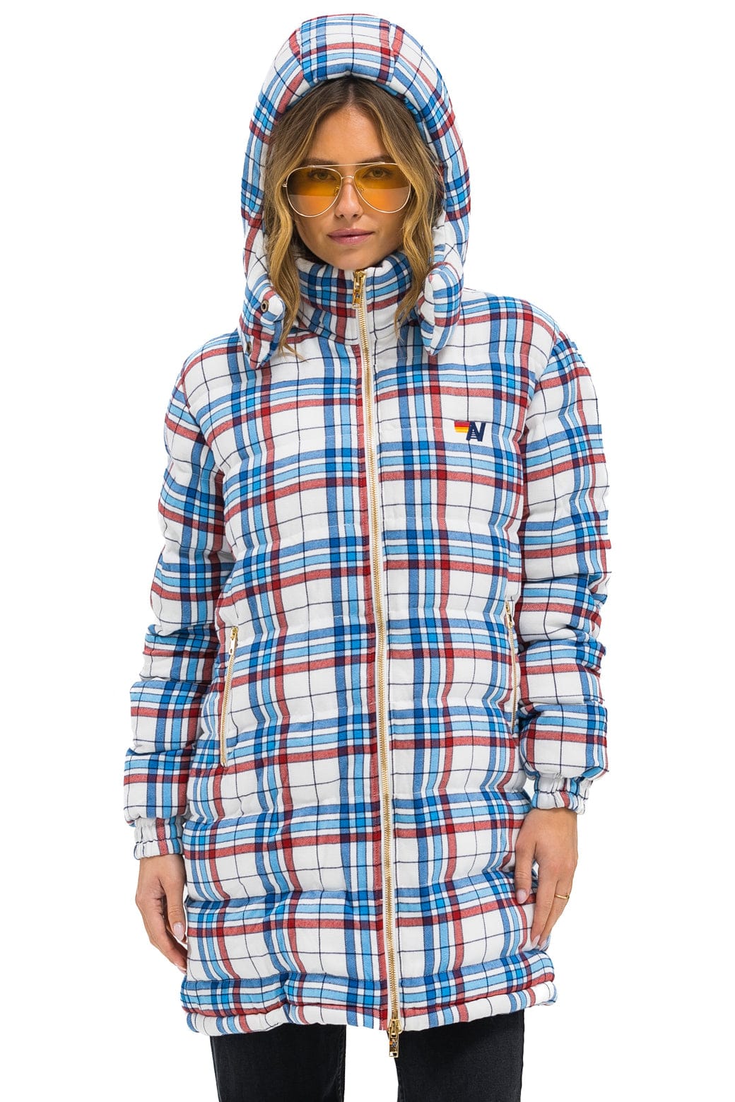Retro PLAID UNISEX LONG TREKKER JACKET - MONTAUK PLAID