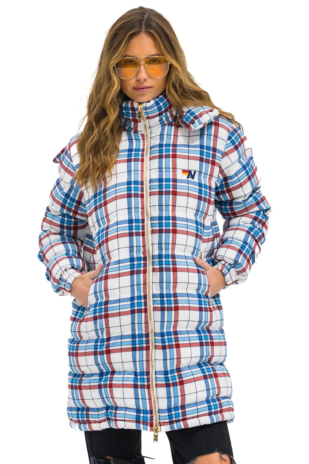 Retro PLAID UNISEX LONG TREKKER JACKET - MONTAUK PLAID