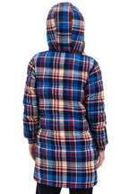 Retro PLAID UNISEX LONG TREKKER JACKET - PATRIOT PLAID