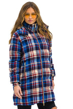 Retro PLAID UNISEX LONG TREKKER JACKET - PATRIOT PLAID