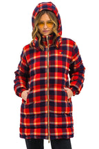 Retro PLAID UNISEX LONG TREKKER JACKET - RUGBY PLAID
