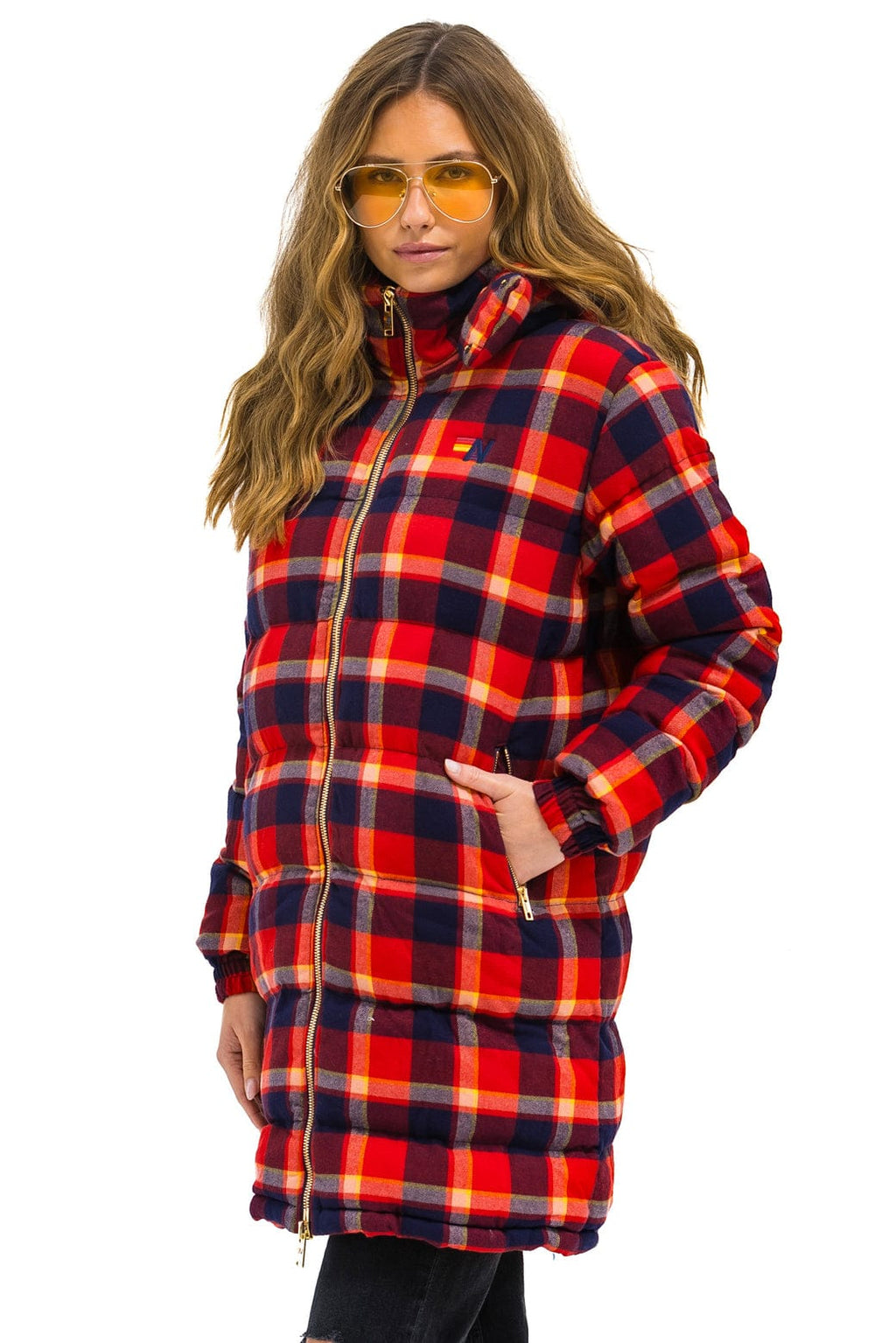 Retro PLAID UNISEX LONG TREKKER JACKET - RUGBY PLAID