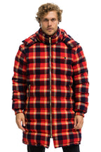 Retro PLAID UNISEX LONG TREKKER JACKET - RUGBY PLAID