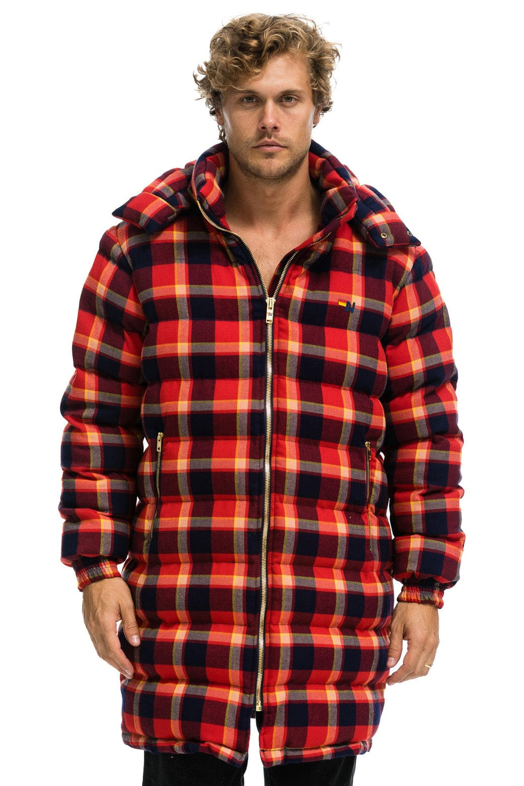 Retro PLAID UNISEX LONG TREKKER JACKET - RUGBY PLAID