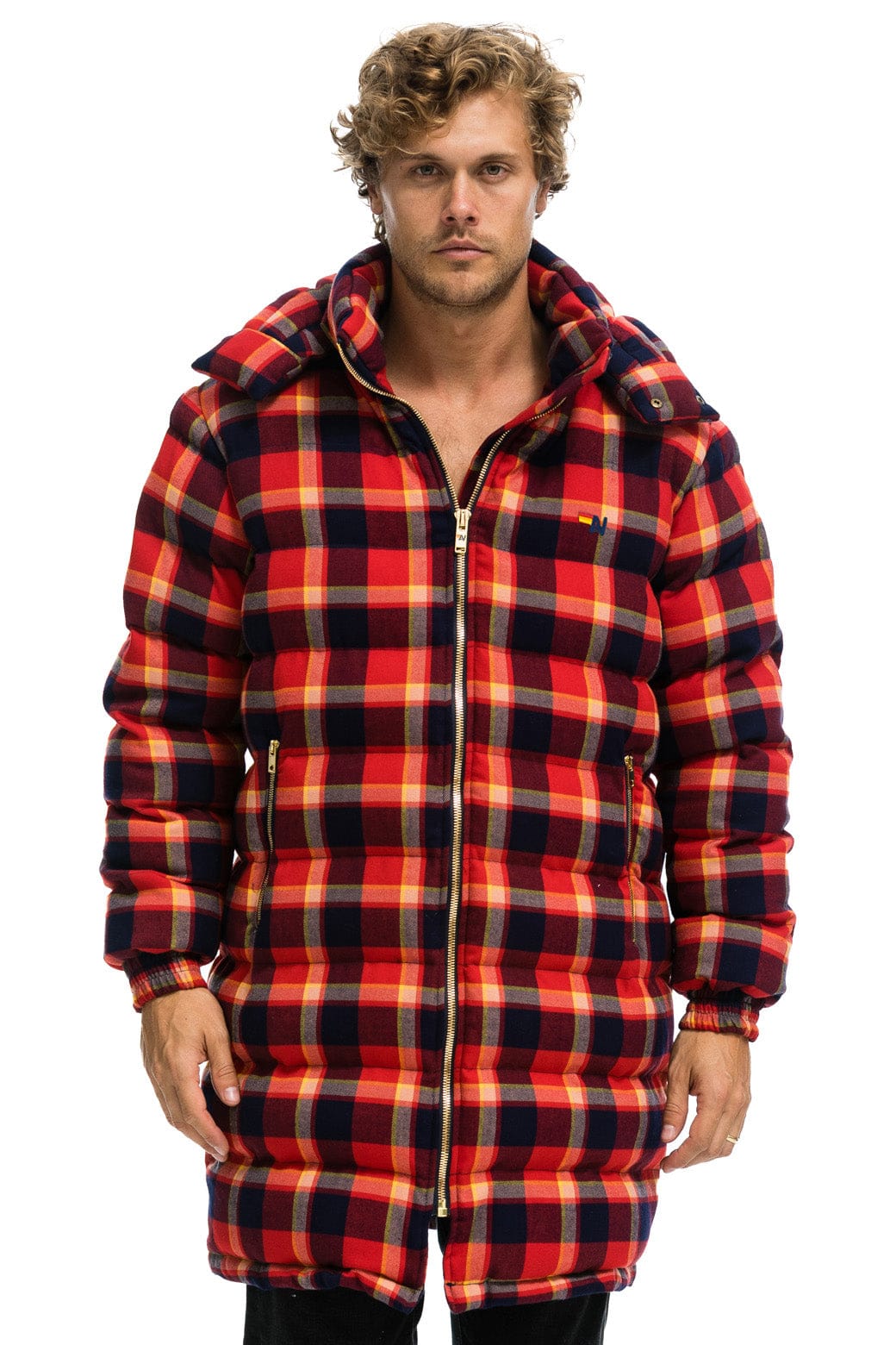 Retro PLAID UNISEX LONG TREKKER JACKET - RUGBY PLAID