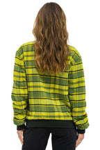Retro PLAID UNISEX VARSITY JACKET - AVOCADO PLAID
