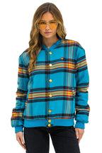 Retro PLAID UNISEX VARSITY JACKET - JACKSON PLAID