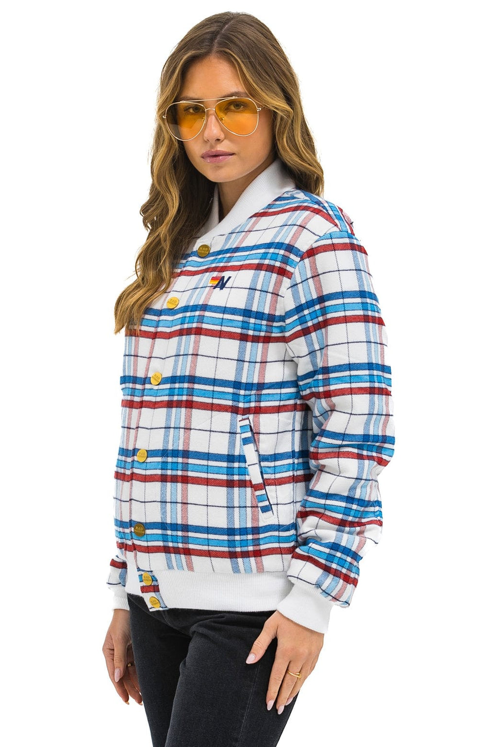Retro PLAID UNISEX VARSITY JACKET - MONTAUK PLAID