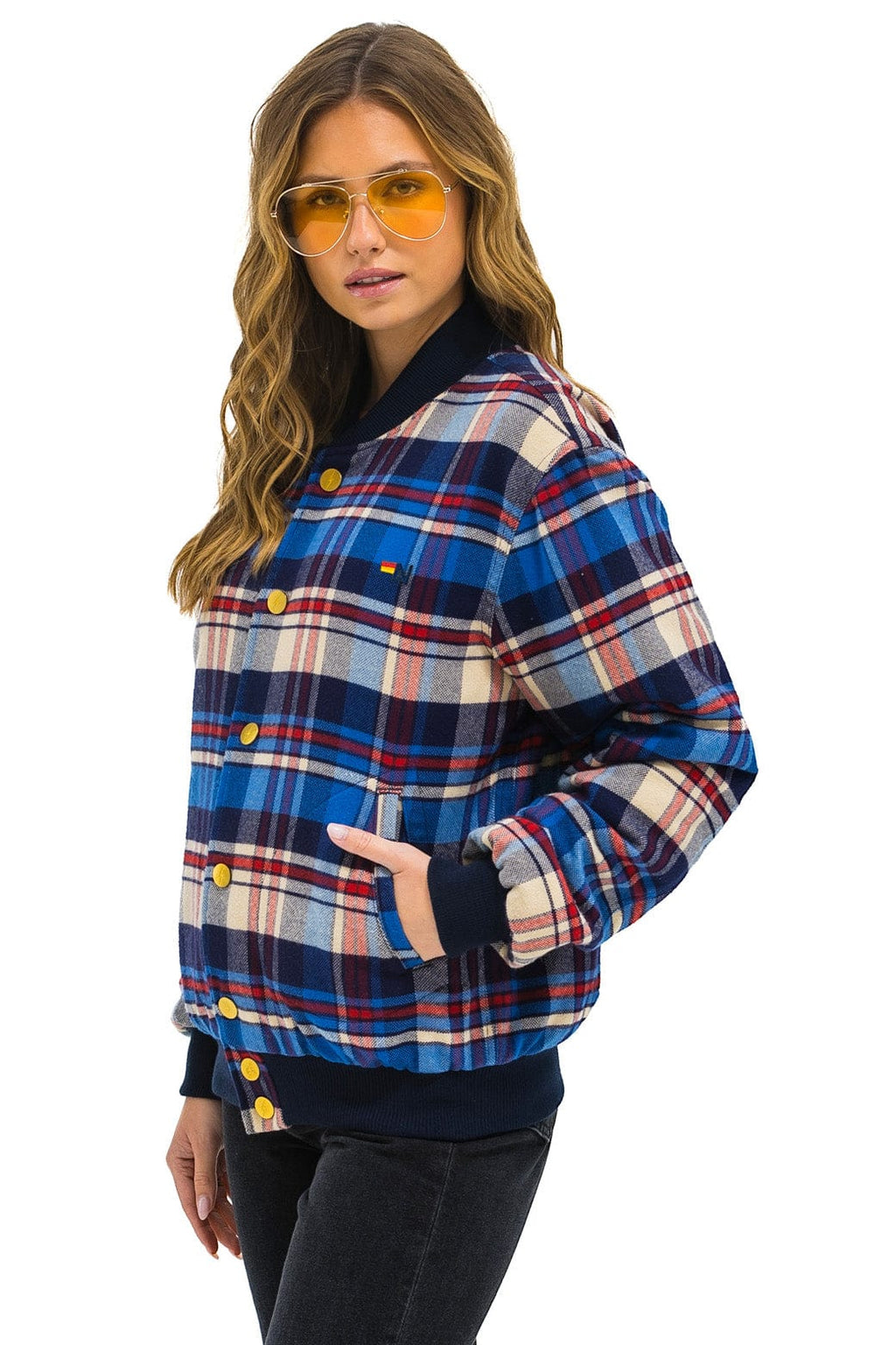 Retro PLAID UNISEX VARSITY JACKET - PATRIOT PLAID