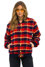 Retro PLAID UNISEX VARSITY JACKET - RUGBY PLAID