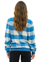 Retro PLAID UNISEX VARSITY JACKET - SKY PLAID