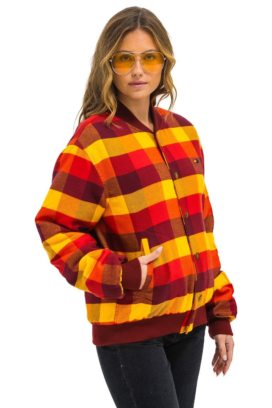 Retro PLAID UNISEX VARSITY JACKET - SURFY PLAID