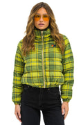 Retro APRES PLAID PUFFER JACKET - AVOCADO PLAID