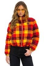 Retro APRES PLAID PUFFER JACKET - SURFY PLAID