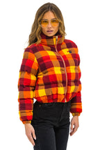 Retro APRES PLAID PUFFER JACKET - SURFY PLAID