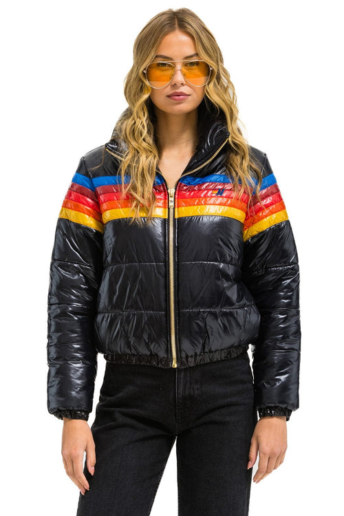Retro 5 STRIPE APRES JACKET - GLOSSY BLACK
