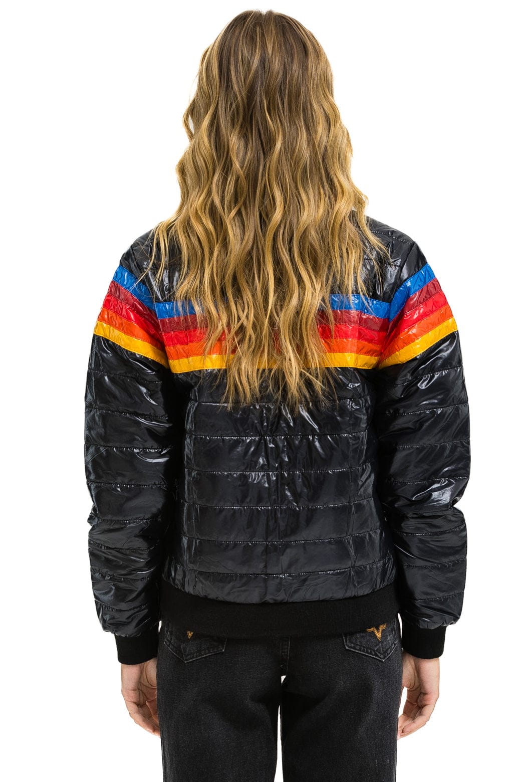 Retro 5 STRIPE JACKET - GLOSSY BLACK
