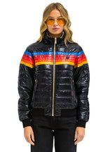 Retro 5 STRIPE JACKET - GLOSSY BLACK