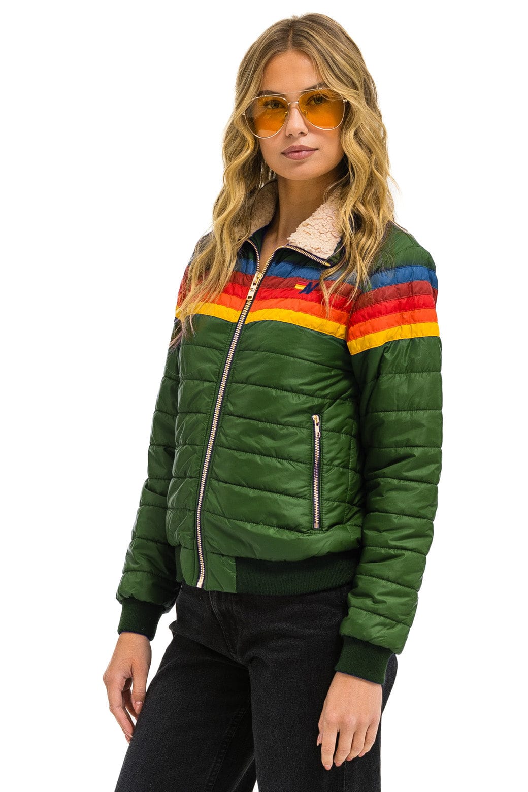Retro 5 STRIPE JACKET - GARDEN GREEN