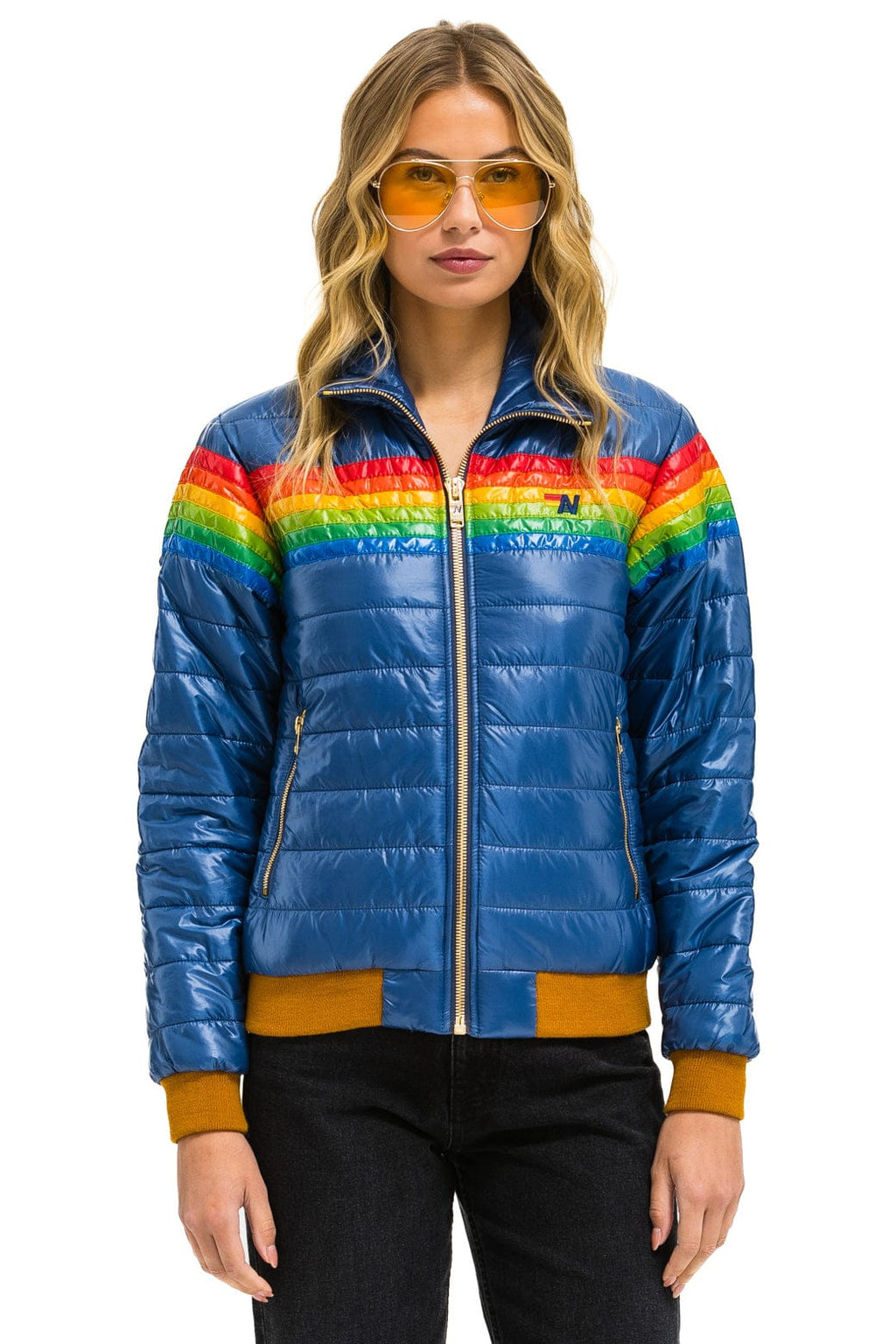 Retro 6 STRIPE JACKET - GLOSSY DEEP BLUE