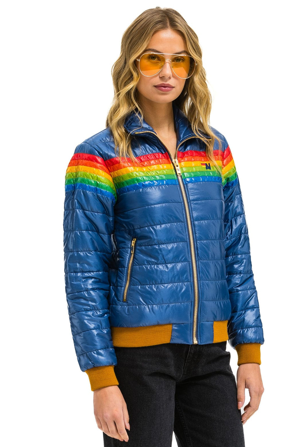 Retro 6 STRIPE JACKET - GLOSSY DEEP BLUE