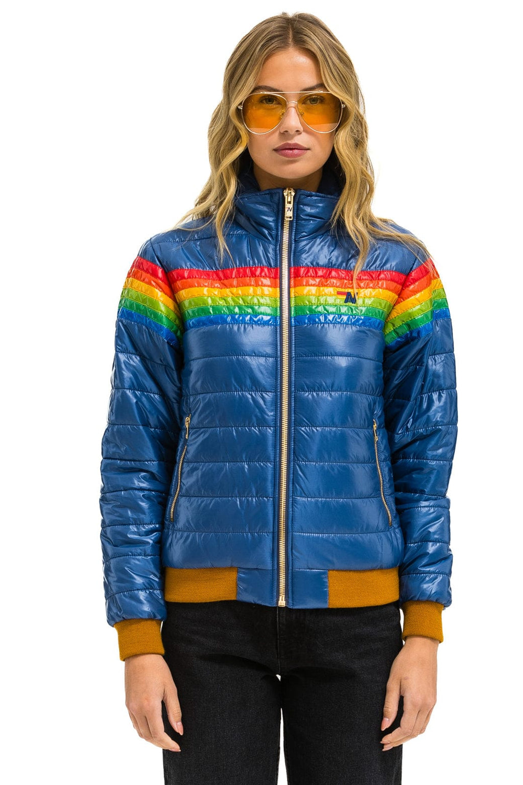 Retro 6 STRIPE JACKET - GLOSSY DEEP BLUE