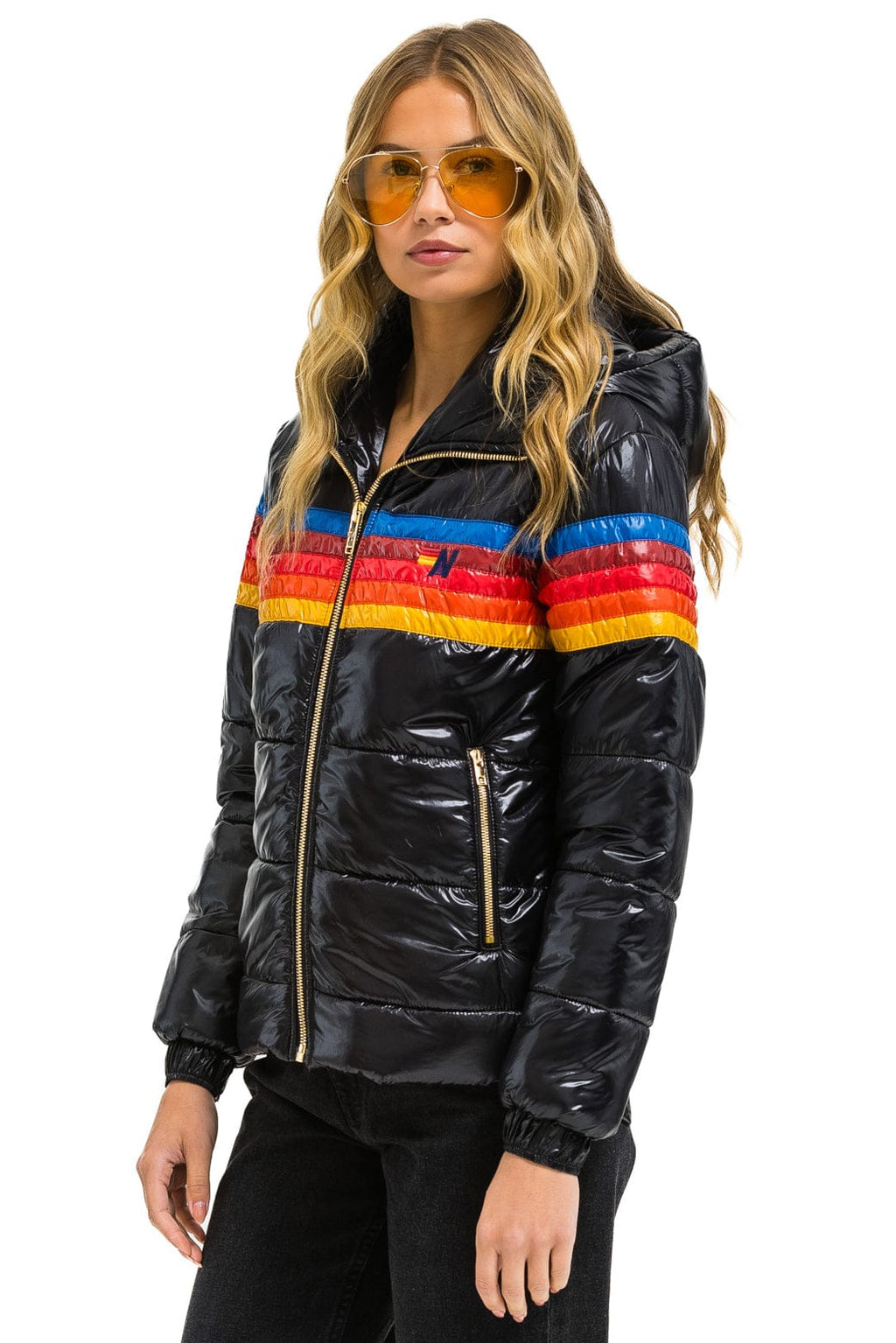 Retro 5 STRIPE TREKKER JACKET - GLOSSY BLACK