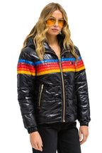 Retro 5 STRIPE TREKKER JACKET - GLOSSY BLACK