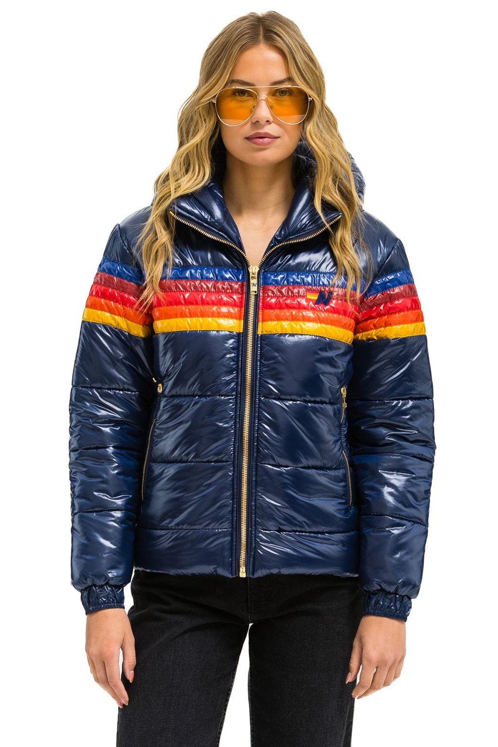 Retro 5 STRIPE TREKKER JACKET - GLOSSY NAVY