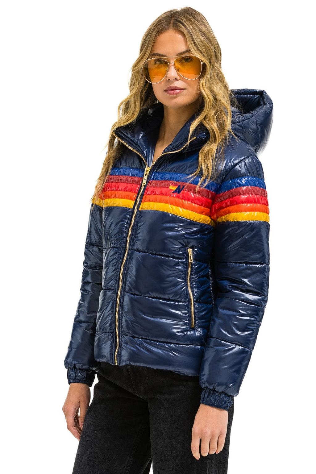 Retro 5 STRIPE TREKKER JACKET - GLOSSY NAVY