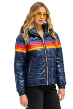 Retro 5 STRIPE TREKKER JACKET - GLOSSY NAVY