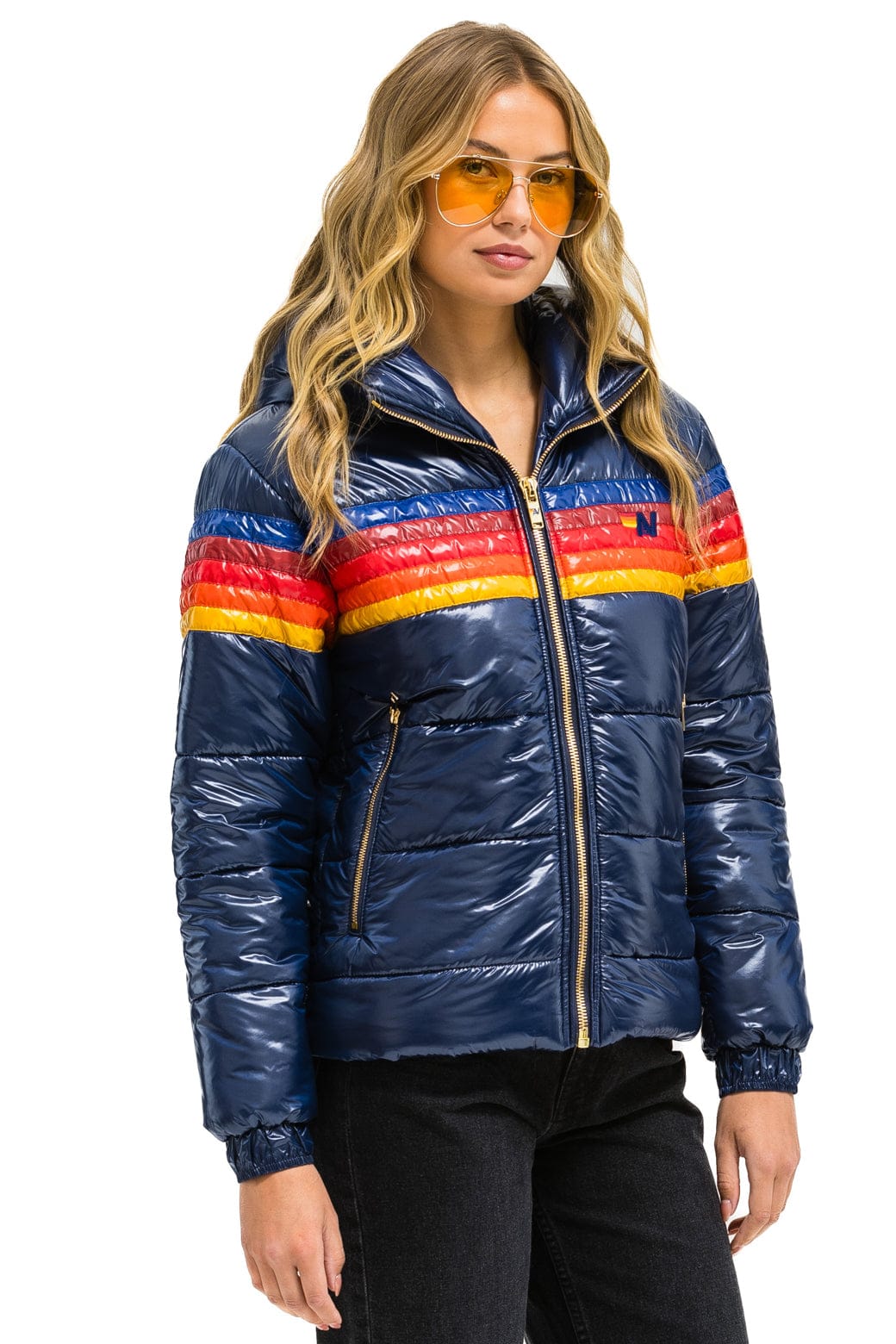 Retro 5 STRIPE TREKKER JACKET - GLOSSY NAVY