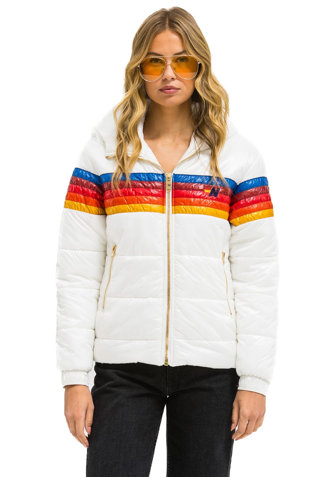 Retro 5 STRIPE TREKKER JACKET - GLOSSY WHITE