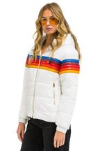 Retro 5 STRIPE TREKKER JACKET - GLOSSY WHITE