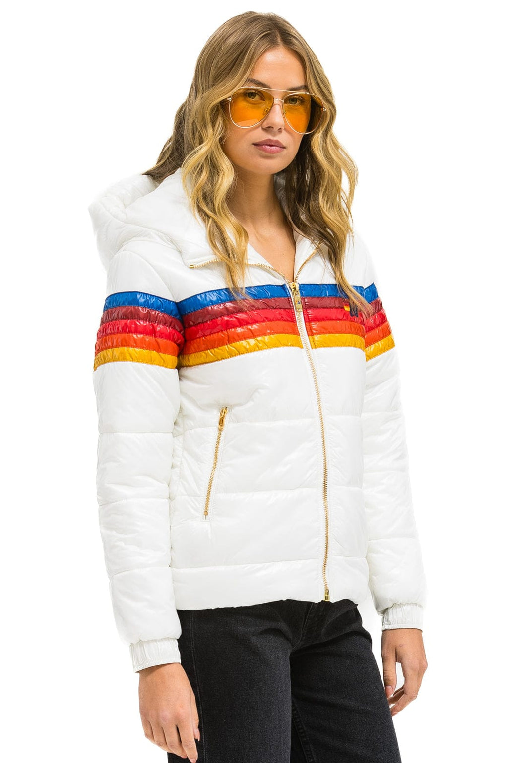 Retro 5 STRIPE TREKKER JACKET - GLOSSY WHITE