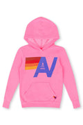 Retro KIDS LOGO PULLOVER HOODIE - NEON PINK