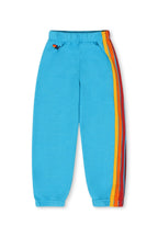 Retro KIDS 5 STRIPE SWEATPANTS - NEON BLUE